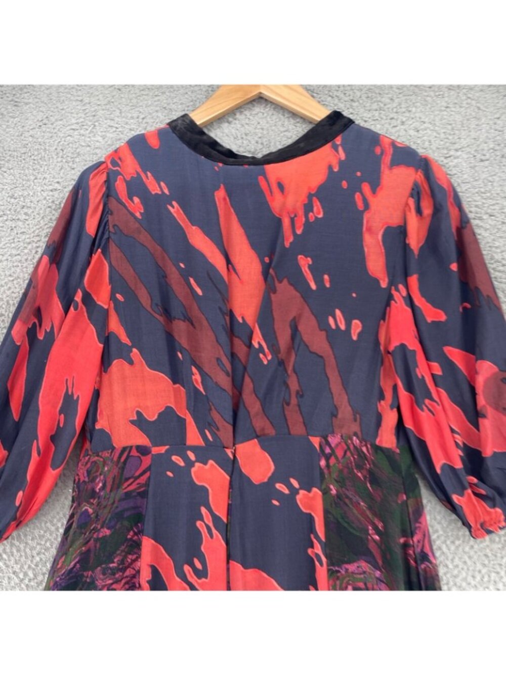 Soft Surroundings Dress Womens 14 Epiphany Multi Mixed Velvet Floral Maxi Boho - Picture 4 of 10